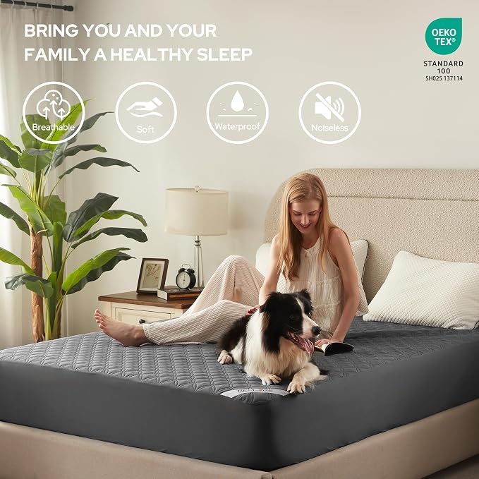 BEDLORE Waterproof Mattress Protector, Noiseless Queen Size Mattress Pad - Image 3