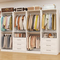 Closet System with 4 Sets, 8FT Closet Organizer Systems with 6 Wooden Drawers & by Dooloric