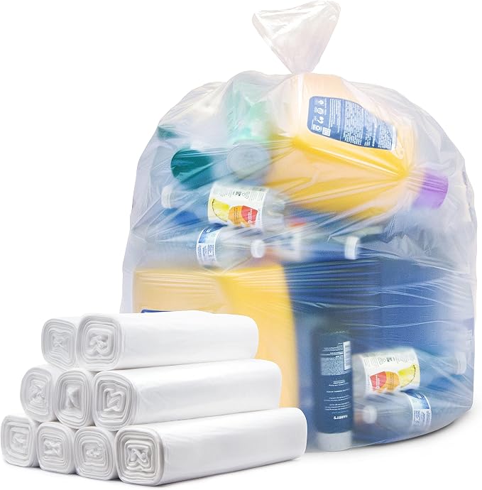 Tasker 30-33 Gallon Clear Trash Bags Heavy Duty Large Plastic Bags - Image 7