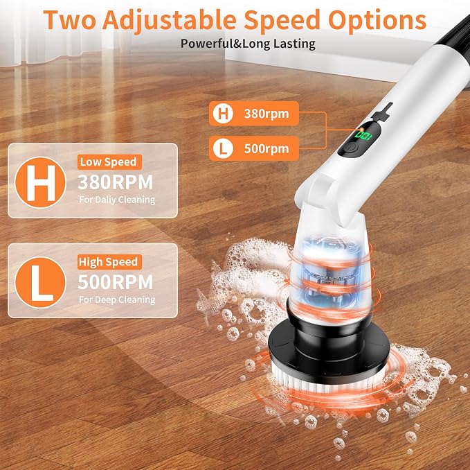 11 in 1 Electric Spin Scrubber Cordless Cleaning Brush 3 Adjustable Angles 2 - Image 3