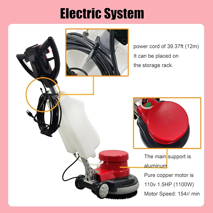 Floor Scrubber Buffer Heavy Duty Polisher Machine Polished Waxed Refurbished - Image 5
