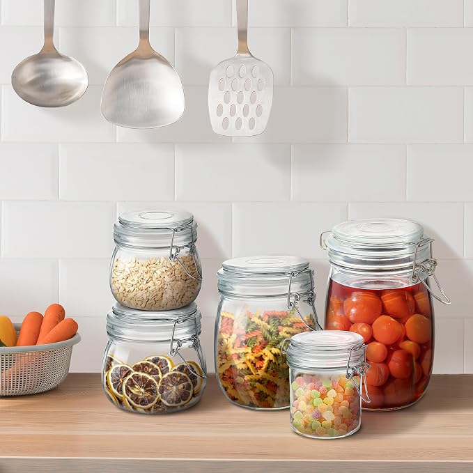 Glass Food Storage Jars with Airtight Lids 17 oz Round 4 Pack Kitchen Storage - Image 7