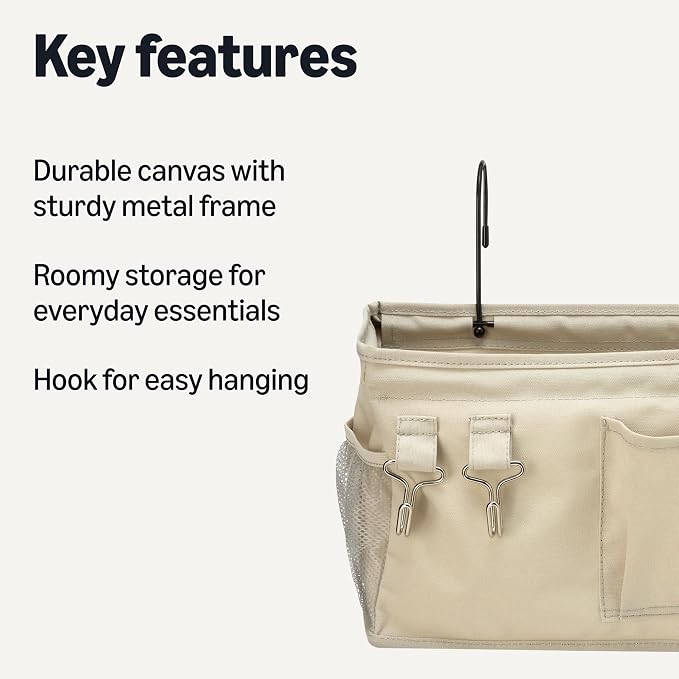 Amazon Basics Bedside Caddy Hanging Storage Organizer, 4.72 x 14.57 x 7.87 in - Image 2