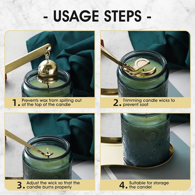 PATOISE 4 in 1 Candle Accessory Set, Candle Wick Trimmer Cutter, Candle Snuffer - Image 7