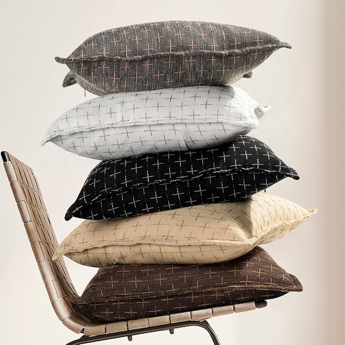 ZWJD Pillow Covers 20x20 Set of 2 Soft Polyester Textured Pillow Covers - Image 5