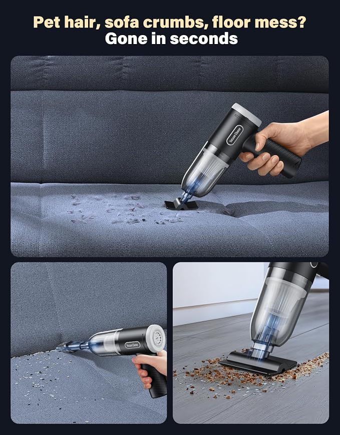 Car Vacuum Portable Cordless, 16000Pa Handheld Vacuum Mini Vacuum Cleaner High - Image 6