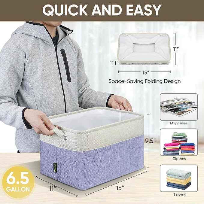 BALEINE 3 Pack Fabric Storage Bins - Image 5