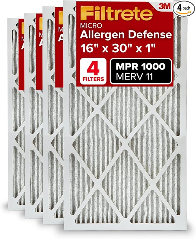 Filtrete 16x30x1 AC Furnace Air Filter, MERV 11, MPR 1000, Micro Allergen by Filtrete