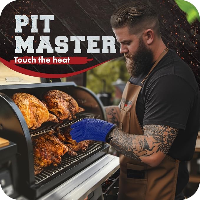 KITCHEN PERFECTION S Silicone Smoker Oven Gloves -Extreme Heat Resistant BBQ - Image 3