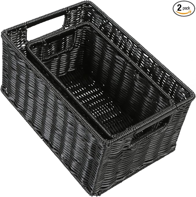 HOONEX Wicker Baskets for Storage, Plastic Baskets for Organizing by HOONEX