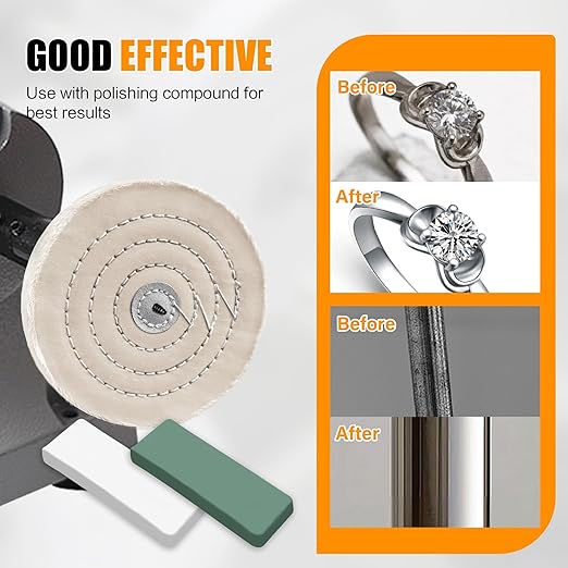 6pcs Buffing Wheel Kit Includes 4pcs 6 Inch Polishing Pads and 2pcs Polishing - Image 6