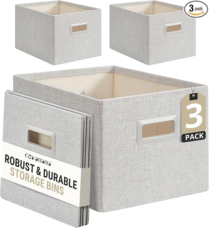 DECOMOMO Storage Bins for Shelves Robust Fabric Closet Bins for Shelves Toy by DECOMOMO