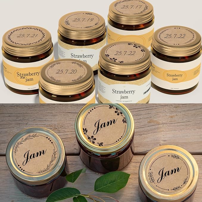 2" Brown Label Stickers for Jars and Lids, Kraft Sticker Labels for Pantry - Image 4