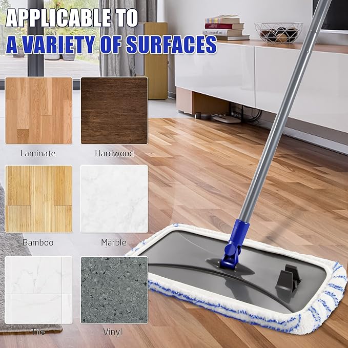 MASTERTOP Microfibre Flat Mop, Extended Wet Dry Large Floor Mop - Image 9