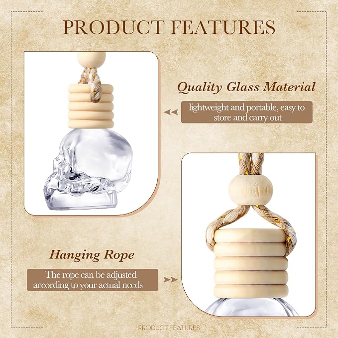 BBTO 50 Pcs Hanging Car Air Freshener Car Diffuser Bottles Empty Glass Perfume - Image 4
