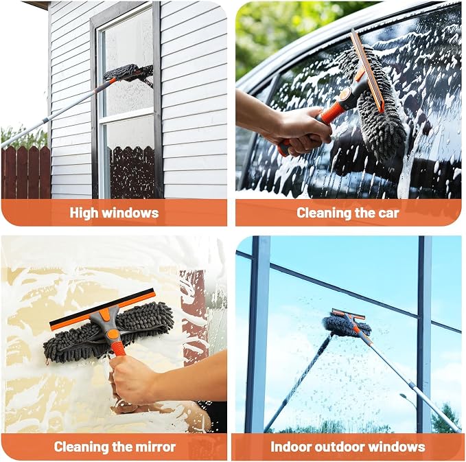 Eazer 2-in-1 Window Cleaner Tool, Window Cleaning Squeegee Kit - Image 6