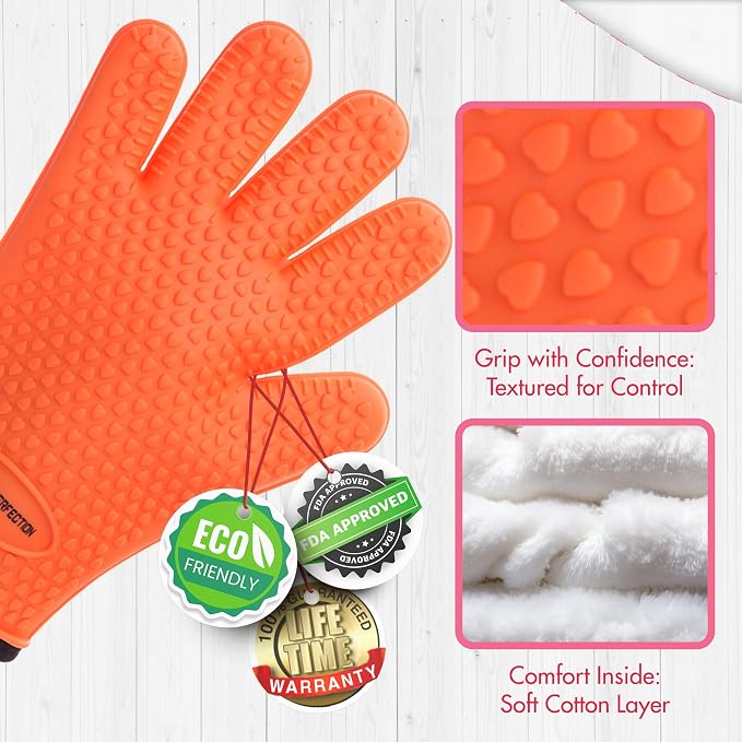 KITCHEN PERFECTION Silicone Smoker Oven Gloves - Image 5