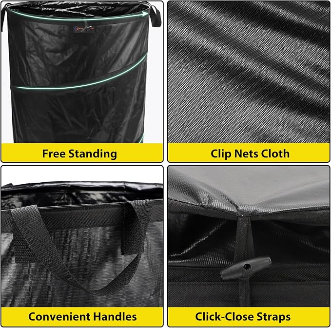 YUDI & GARDEN 45 Gallon Collapsible Garden Bag｜Collapsible Trash Can｜Camping - Image 6