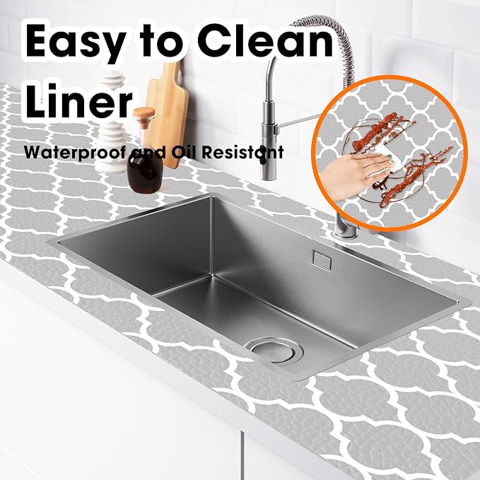 Drawer and Shelf Liner for Kitchen Cabinets Non-Adhesive, Non-Slip Cabinet - Image 3