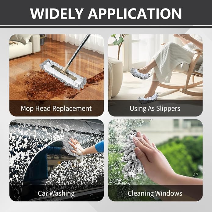 Mop Slippers Socks Floor Cleaning, Microfiber Shoe Covers dust Washable Reusable - Image 3