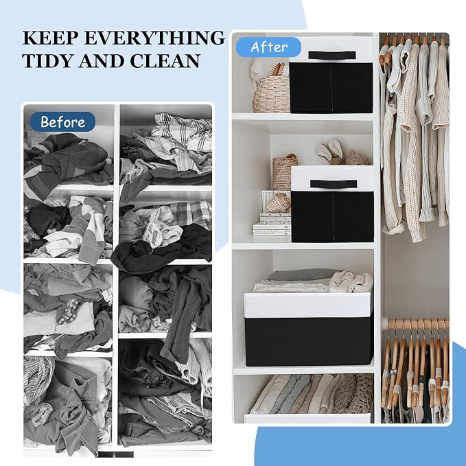 Criusia 6 Pack Closet Organizers and Storage Bins, Cute Dorm Room Essentials - Image 4