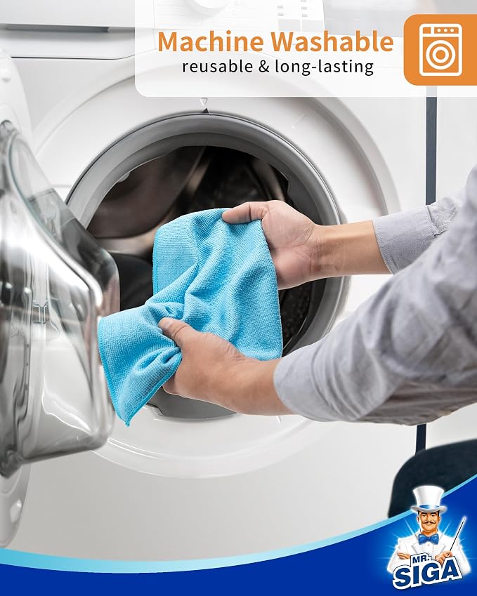 MR.SIGA Microfiber Cleaning Cloth, All-Purpose Microfiber Towels, Streak Free - Image 5