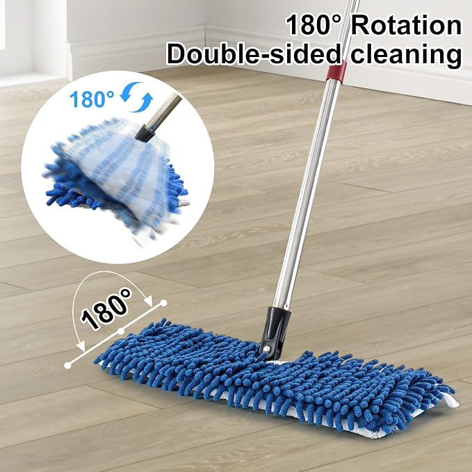 Microfiber Dust Mop for Hardwood Floors, Flat Mops for Floor Cleaning, - Image 8