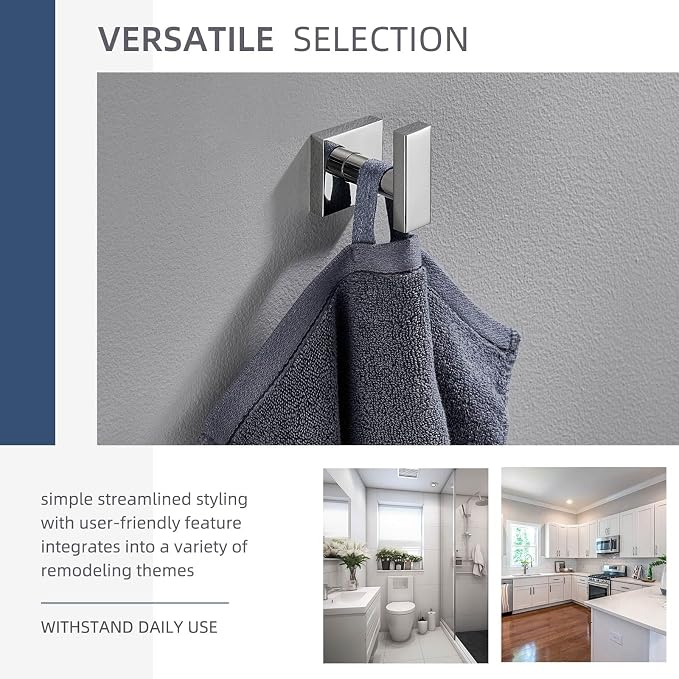Angle Simple Towel Hook for Bathroom, SUS 304 Stainless Steel Robe Coat Hook - Image 3