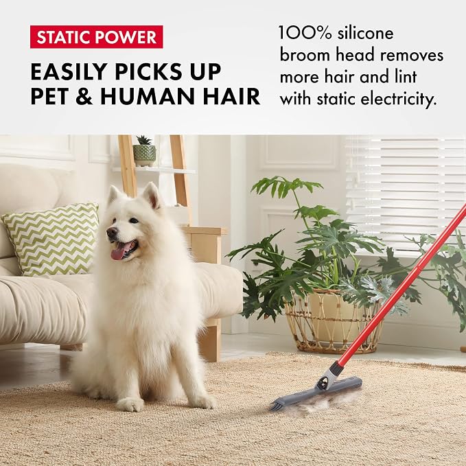2-in-1 Silicone Rubber Broom Carpet Rake and Squeegee - Image 2