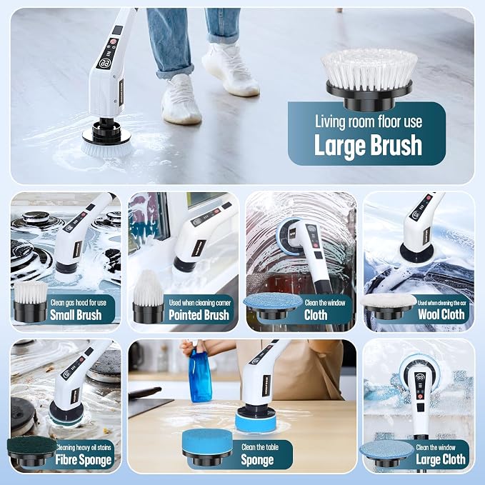 Electric Spin Scrubber, Cleaning Brushes - Image 6
