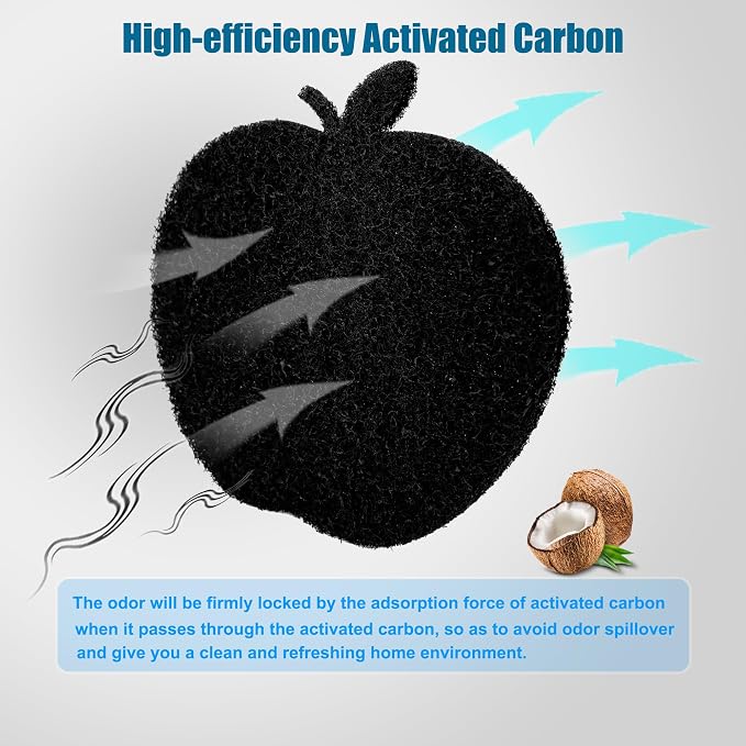 12-Pack Universal Trash Can Odor Absorbing Filters, Activated Charcoal - Image 2