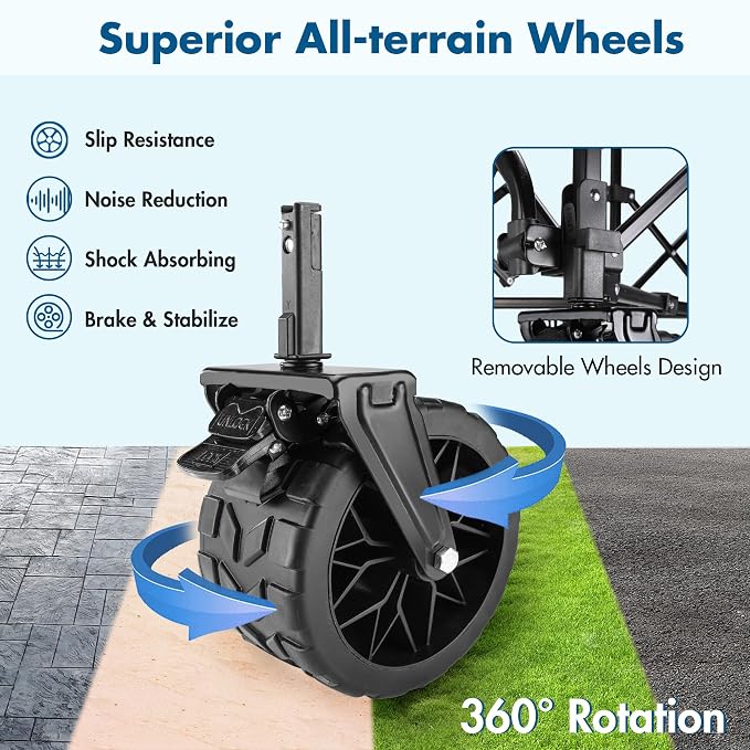 VILLEY Extended Collapsible Foldable Wagon - Image 3