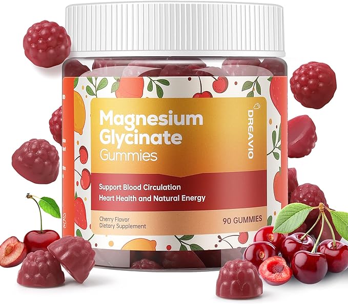 90 Count Magnesium Glycinate Gummies 400mg w/Ashwagandha Supplement by DREAVIO
