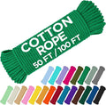 TECEUM Cotton Rope 3/16” – 50 FT – Strong All-Purpose Braided Rope – Natural by TECEUM