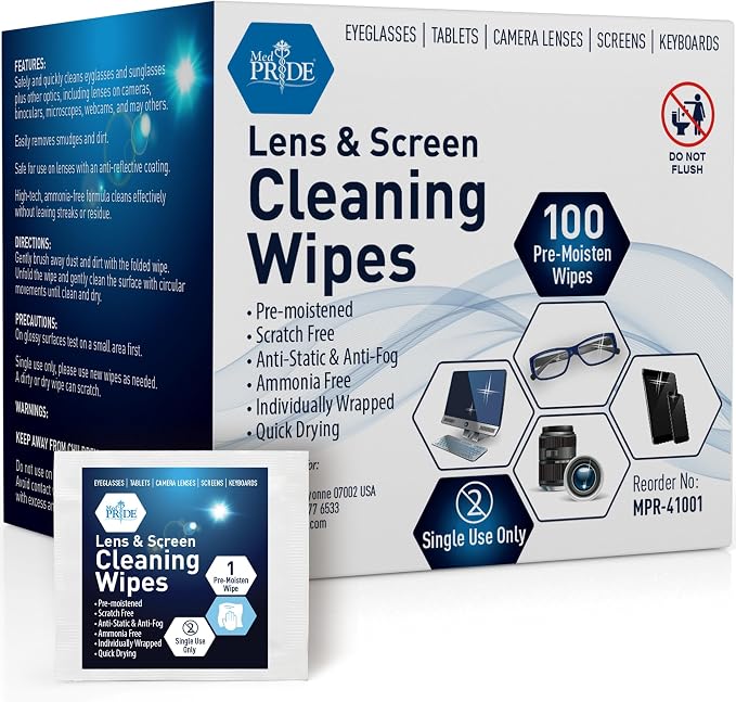 MED PRIDE Lens and Screen Cleaning Wipes by MEDPRIDE
