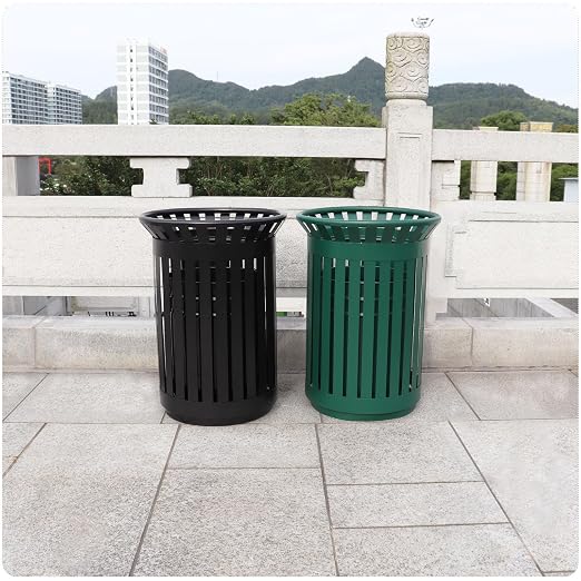 Outdoor Metal Slatted Trash Receptacle, Waste Receptacle，Commercial Trash Cans - Image 6