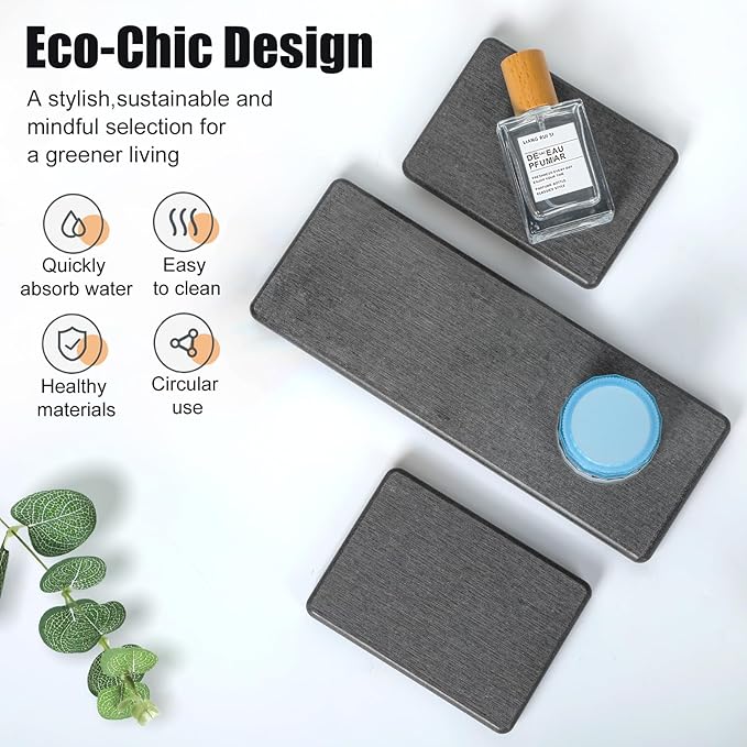 3PCS Stone Drying Tray, Water Absorbing Stone Tray - Image 3