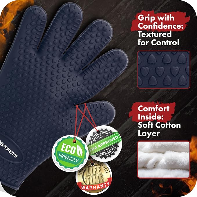 KITCHEN PERFECTION Silicone Smoker Oven Gloves - Image 4