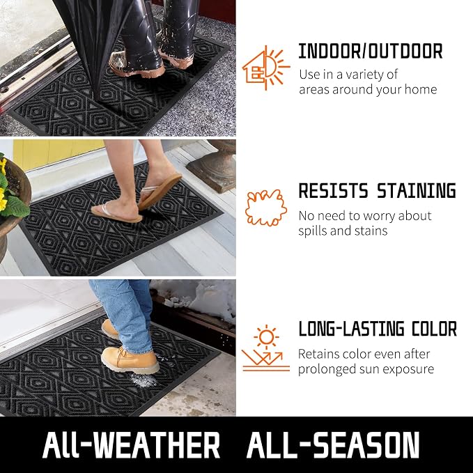 Yimobra Door Mat, Outdoor Indoor Entrance Welcome Mat, Heavy Entry Front Door - Image 8