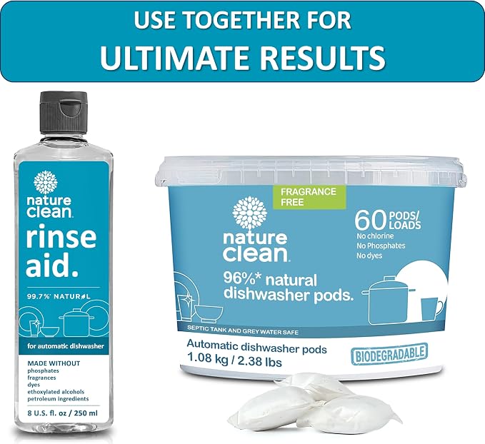 Nature Clean All Natural Dishwasher Rinse Aid Cleaner, Liquid Dishwasher Rinse - Image 5