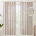 YoungsTex Natural Linen Semi Sheer Curtains 72 Inch Length 2 Panels by YoungsTex