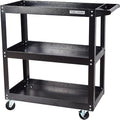 Utility Service Cart, 3 Shelf 200LBS Heavy Duty Steel Rolling Utility Cart by ToolDorm