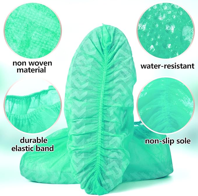 Zhanmai 300 Pack Disposable Shoe Covers Non Slip Disposable Large Foot Booties - Image 3