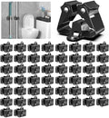 3-H Stainless Steel Broom Holder Wall Mount 50-Pack- Heavy Duty Mop Organizer by 3-H