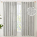YoungsTex Light Grey Linen Curtains 63 Inch Length 2 Panels by YoungsTex