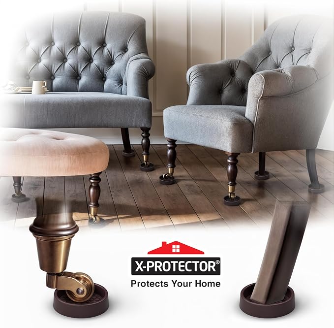 Furniture Cups X-PROTECTOR – 2" Caster Cups 8 PCS – Round Furniture Coasters – - Image 6
