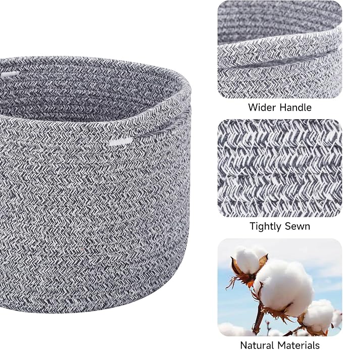 Small Basket for Organizing | Cube Shelf Closet Storage Baskets | 9.7×9.7×7.1” - Image 2