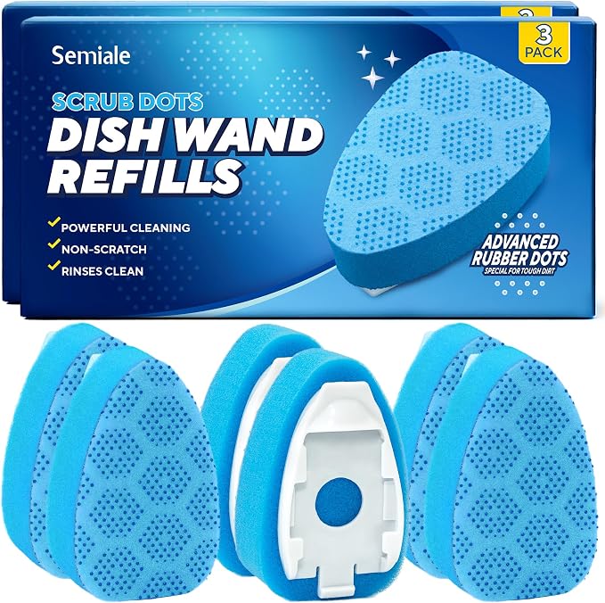 Scrub Dots Dishwand Refills Sponge Heads, Dish Wand Refill, Scrubber by Semiale