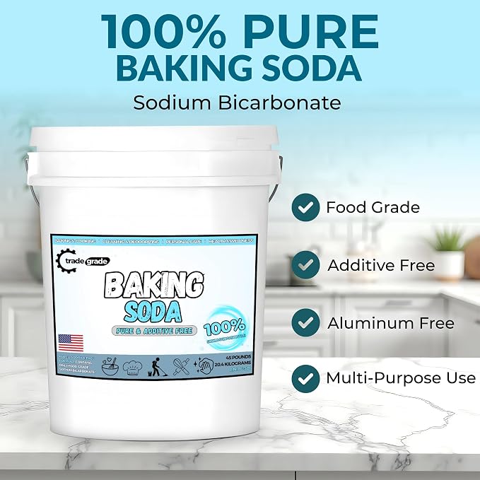 TradeGrade Pure Baking Soda Powder – 45 lb Bucket, Sodium Bicarbonate Powder | - Image 2