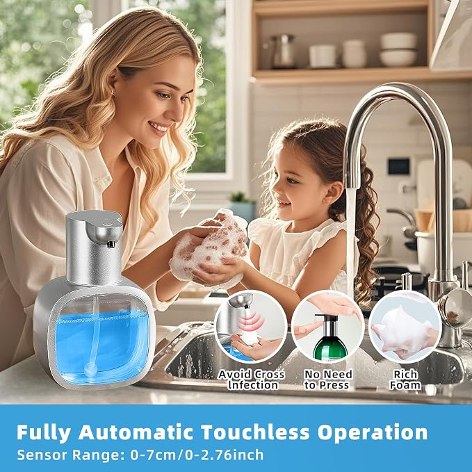 Automatic Foaming Soap Dispenser, 17oz/500ml Touchless Rechargeable - Image 3
